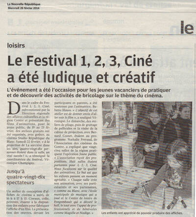 Festival 123 ciné, succès de la 2ème édition. Cinéma de Le Blanc