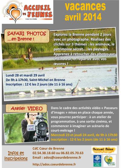 Activités Jeunes : Vacances avril 2014 de Coeur de Brenne